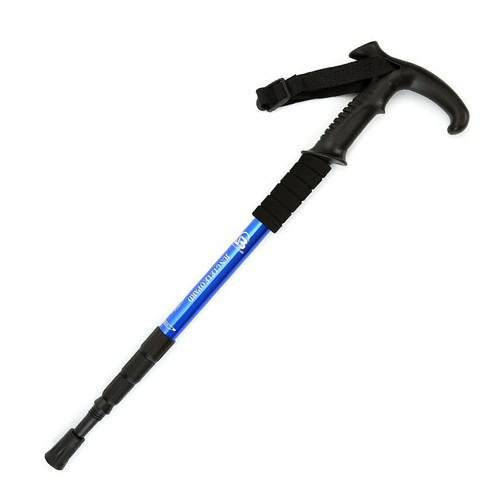 DFMEI.등산 스틱.Climbing staff--스트레이트 그립 T자루 스틱 4단 알루미늄 6061 다기능 손싸움보행, DFMEI.블루, 55-110