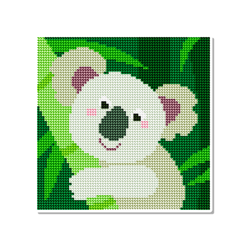 모모픽스 보석십자수 20x20cm 캔버스형 동물 공룡, DB08 나무위의 코알라