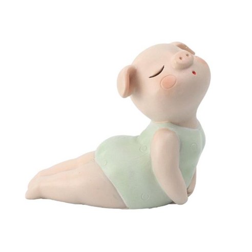 요가 돼지 만화 조각 수지 장식품 현대 선물 홈 와인 캐비닛 데스크 바 거실 식당 침실, 요가 Pig_Elegant