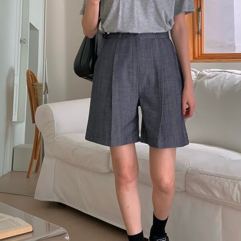 핀턱 5부 하프 반바지 버뮤다 팬츠