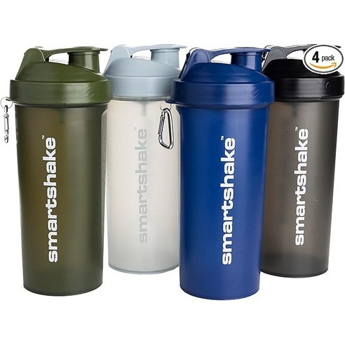 Smartshake 단백질 셰이커 병 - 4팩, 3개, 4세트 LITE - 멀티컬러, 800ml