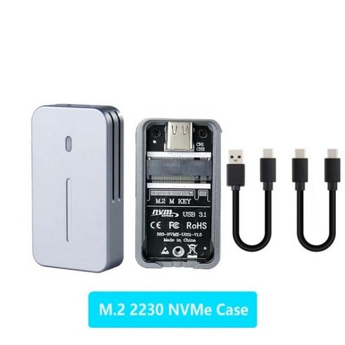2230 2242 M.2 NVMe SSD 인클로저 PM991 SN530 SN740 SN735 용 외장 박스 USB3.1 A 타입 C Gen 2 M2 케이스 10Gbps, 2230 NVMe Case, 한개옵션1