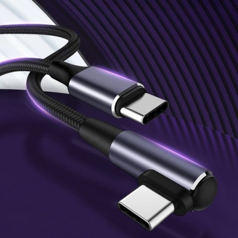 100W CtoC 초고속 충전 케이블 직각 C타입 충전기, 직각 ２m, 1개