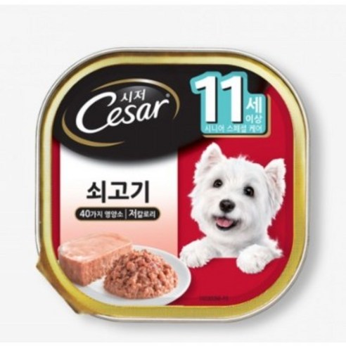 시저 반려견 주식캔 시니어 11세 이상 쇠고기, 소, 100g, 8개입