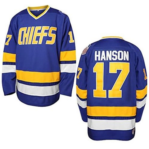 hanson Brothers Charlestown Chiefs 16 jack 17 steve 18 jeff slap shot 영화 하키 저지, 16 잭 블루, l Best Top5