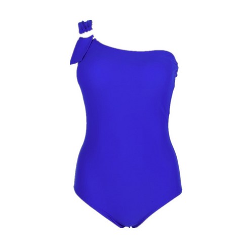 DFMEI 신작 원피스 수영복 여성 원숄더 클라인 블루 무지 수영복 해변 스파 리조트 수영복, DFMEI 푸른 색