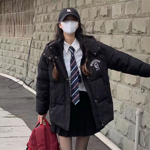 dulandQ 후드 롱패딩 여자경량패딩 겨울 하프 도톰 패딩 코트 312