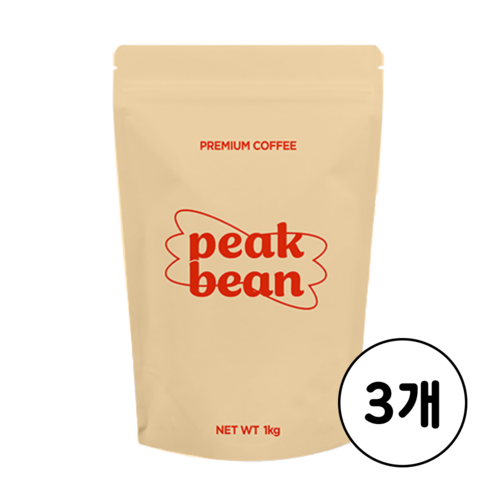피크빈 고소한 가나 블렌드 커피 원두 홀빈, 3개, 500g, 홀빈(분쇄안함)