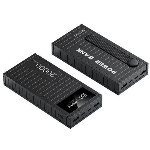 PYHO 아이디어 컨테이너 대용량 보조배터리, 블랙, 20000mAh