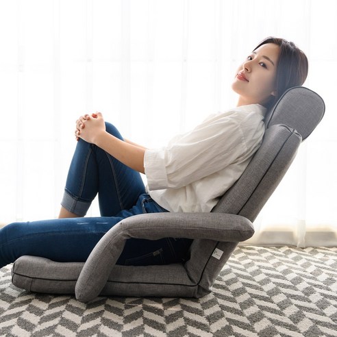 체어클럽 이편한 블랙프레임 접이식 듀얼 좌식의자, 그레이 좌식쇼파 9 포스아트 풍원 뉴참숯 좌식의자, 패브릭 블루, 1개