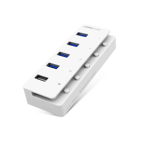 ipTIME 5포트 유전원 USB3.0 허브 UH305, 화이트