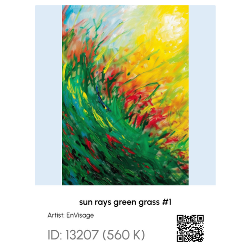 ENVISAGER 미술작품 도파민디톡스 약동-햇살아래녹색풀 sun rays green grass #1, 종이 (B0) 103x145.6 (cm), 13214, 1개