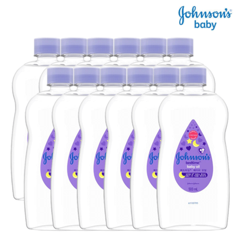 존슨즈 베드타임 베이비 오일, 500ml, 12개