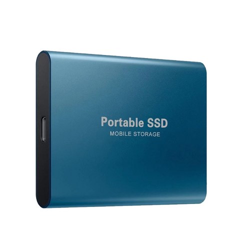 외장 하드 드라이브 1TB 2TB 4TB 울트라 슬림 하드 드라이브 타입 C USB 3.1 Type-C SSD, 1TB., 푸른