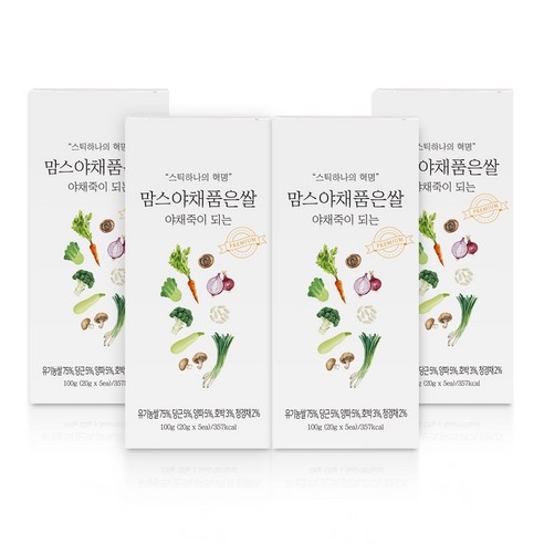 [맘스] 야채죽이 되는 간편 중기이유식재료 야채품은쌀, 100g, 4개