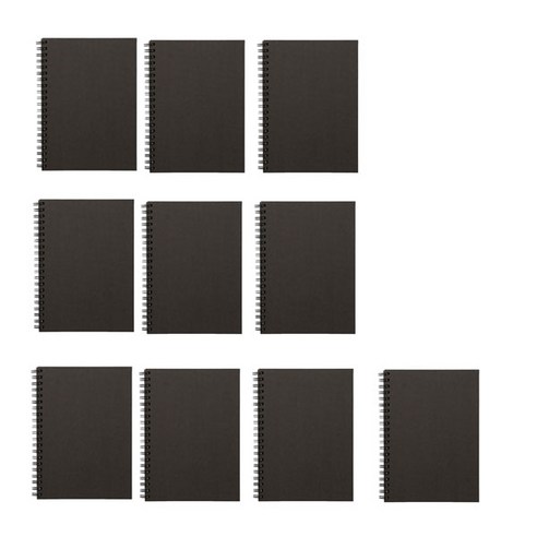 무인양품 MUJI 더블링 노트 B6 무지 10개, 다크그레이