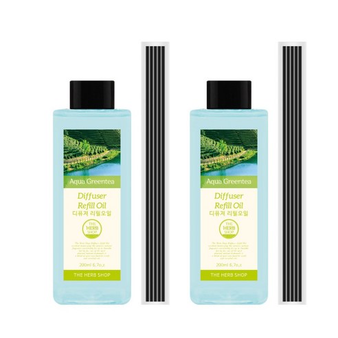 더허브샵 디퓨저리필 오일, 아쿠아그린티, 200ml, 2개