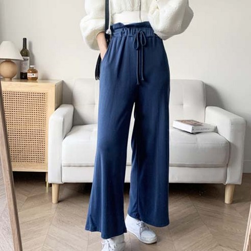 데일로엔 여성용 허리 밴딩 셔링 기모 통바지