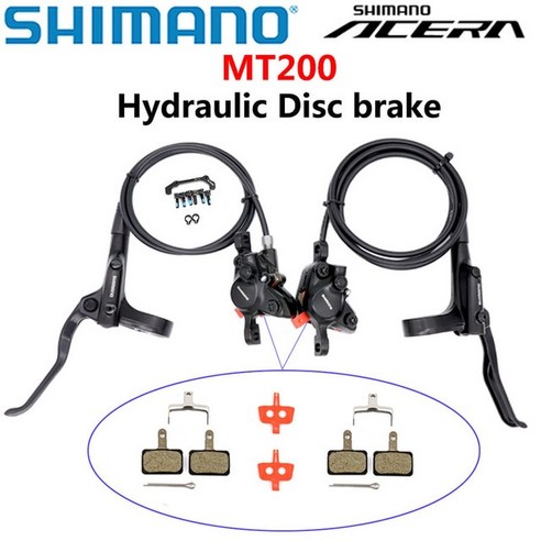 시마노 자전거 브레이크 Shimano-MT200 MTB 산악 자전거 유압 디스크 브레이크 세트 포함 MT200 레버 캘리, mt200 오른쪽 800