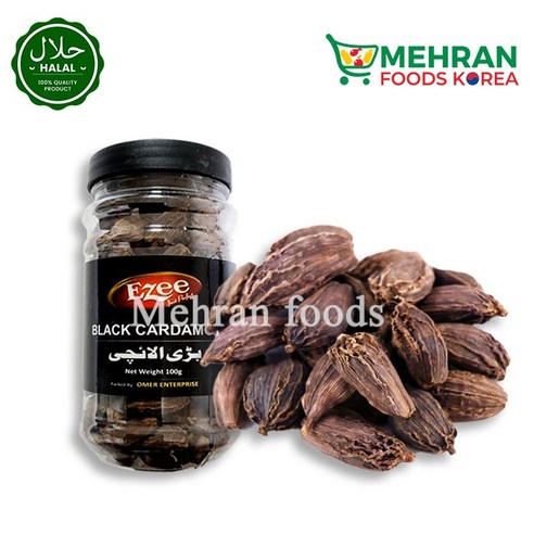 EZEE Black Cardamom (Bari Elaichi) 100g 블랙 카다몬 (향신료), 1개