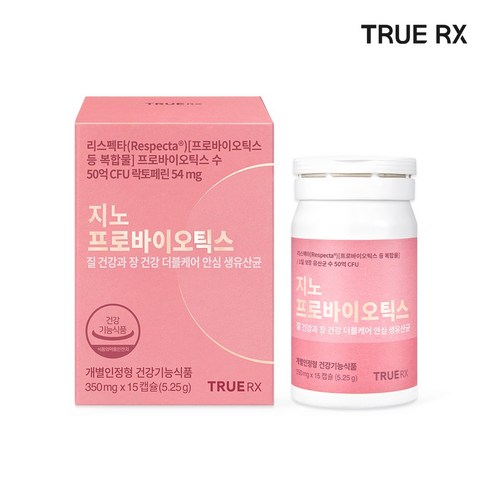 트루알엑스 지노 프로바이오틱스 15캡슐 1박스 여성 질 건강 리스펙타 유산균 락토페린 함유, 15정