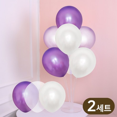 에스엠파티 풍선 스탠드 세트, 2세트, 어썸라벤더