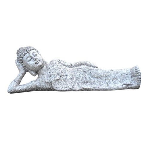 베란다 장식을 위한 수지 부처 동상 아시아 스타일 조각품 장식, 회색, 12x3.5x4.3인치