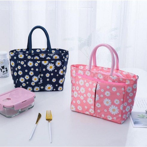 Little Daisy Lunch Bag Insulation Storage Bag, 파란색