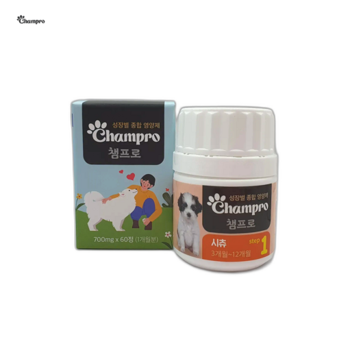 챔프로 시츄 전용 강아지 영양제 1~3단계 맞춤형, 60정, 종합영양제, 1단계 (3개월~12개월), 1개