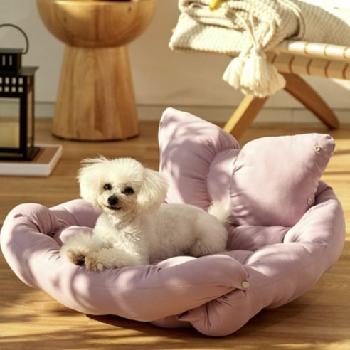 디오제트 강아지 사계절 방석 포근 구름 침대, 핑크
