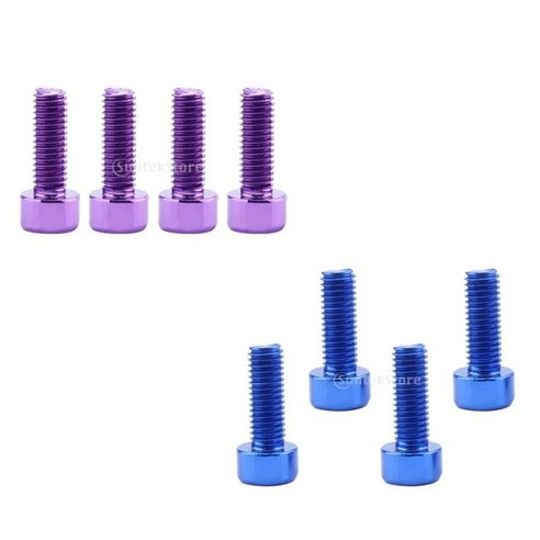 8 조각 보라색 파란색 알루미늄 합금 자전거 물병 홀더 나사, 보라색, 파란색, 설명한대로, 설명한대로