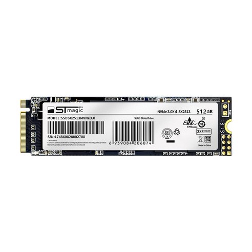 Stmagic SX2513 PCIe SSD 노트북 컴퓨터 유니버셜 M.2 고속 솔리드 스테이트 하드 드라이브 고속 NVME 프로토콜, 검정, 512G.