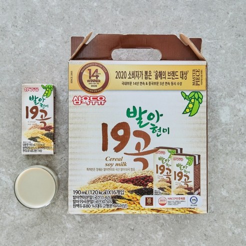 삼육두유 발아현미 19곡 두유, 190ml, 64개