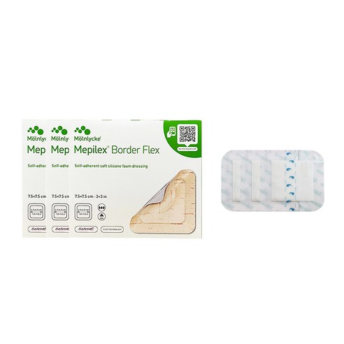 메피렉스 메필렉스 보더 플렉스 7.5x7.5cm 5매 + 드레싱밴드 정식수입 정품 광고심의필, 메피렉스 보더 플렉스, 3개