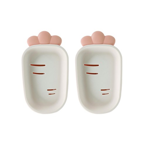 나무팩토리 당근모양 비누거치대 비누통 물빠짐 비누받침대, 핑크+핑크