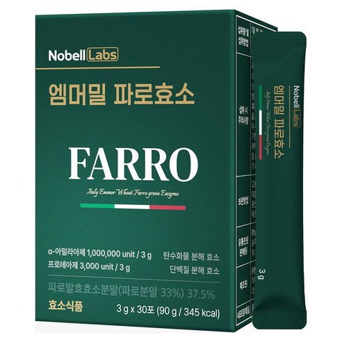 노벨랩스 100만 역가수치 엠머밀 곡물 파로효소, 1개, 90g