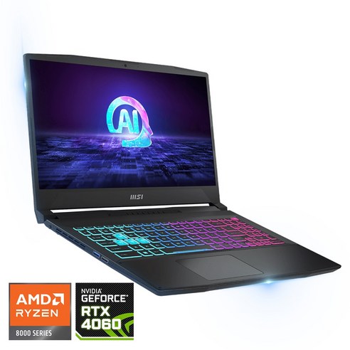 MSI 2024 스워드 GF66 라이젠7 라이젠 8000 시리즈 지포스 RTX4060, 블랙, 2TB, 32GB, Free DOS, Sword GF66 A AI B8VF-R7 (405)