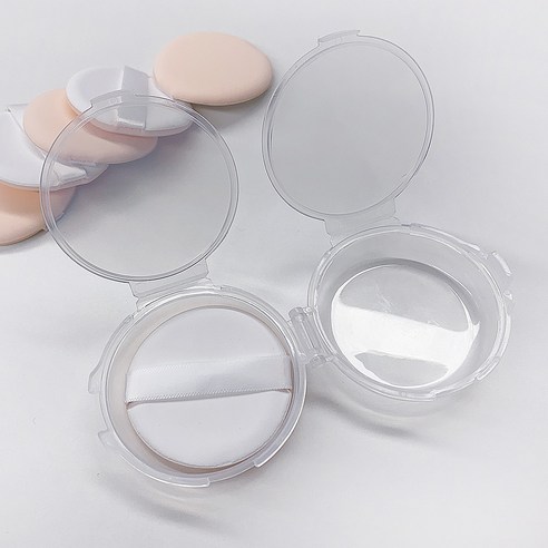 온더칩 양면 에어퍼프케이스 1+1 보관함 휴대용퍼프케이스, 양면퍼프케이스 -2개, 2개, 투명