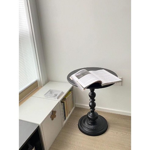 엔틱원형테이블 거실 사이드테이블 원형협탁 인테리어 빈티지탁자, 화이트