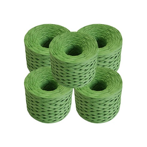 오키도키공방 뜨개실 종이실 라피아실 칼라끈 90m 95g X 5개, 11_G19 초록색 X 5개