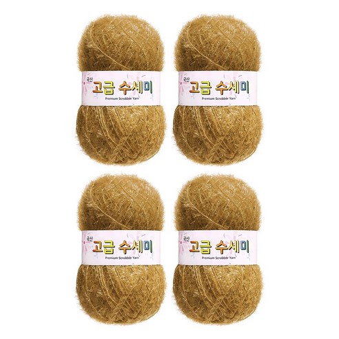 울클럽 별꽃수세미 DIY 고급수세미실 80g 4볼세트 + 동영상제공, 173옐로우카멜