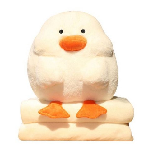 귀여운 빵떡오리 낮잠 쿠션 베개 무릎담요 - 오리 쿠션담요 귀여운담요 차량용 사무실 극세사 블랭킷 안고자는 동물베개 낮잠베개 귀여운인형 블랑켓 인형담요 쿠션인형, 오리쿠션 단품