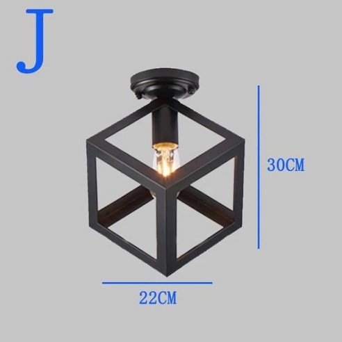 빈티지 모던 북유럽 레트로 철제 천장 조명 거실 바 장식 흑백 로프트 E27 홈 케이지 고정, 10 L, 10 L_03 금