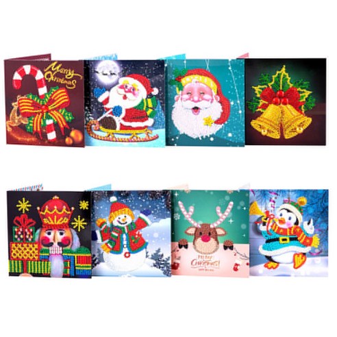 Kadapar DIY 그림 크리스마스 인사말 카드 봉투 휴일 절묘한 사랑스러운, 1개, 화려한 30