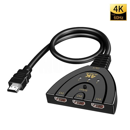 HDMI 호환 스위치 KVM 스플리터 DVD HDTV Xbox PS4 용 미니 3 포트 비디오 스위처 허브 4K 2K 3D 입력 1 출력 1080P, 1.3 In 1 4K