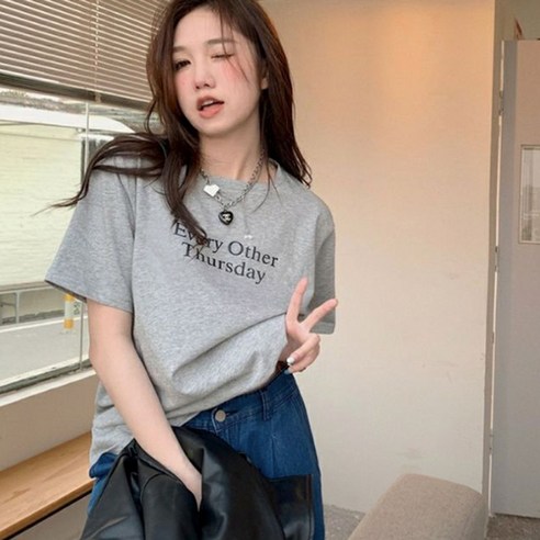 [당일출고] 수엠W 베이직 레터링 반팔 티셔츠 S239 튜즈데이티