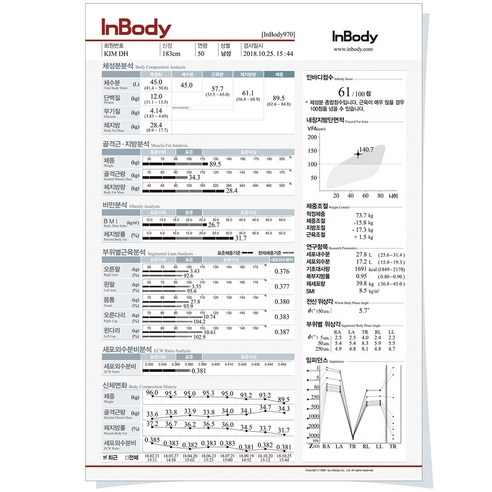 인바디970 용지 결과지 종이 프린트 출력표 500매, 8.내장지방 결과지 500매, 1개