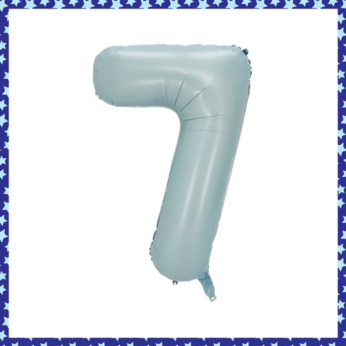 파티브로 32인치(=70cm) 파스텔 숫자풍선 생일 기념일 포토존 꾸미기, 숫자7, 1개, 베이비블루
