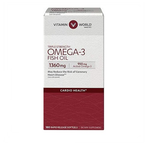 비타민 월드 오메가3 1360mg 60캡슐 Triple Strength Omega 3, 1개