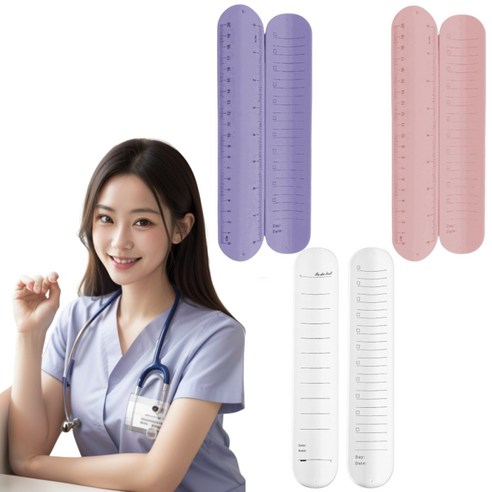 LBN 간호사 팔찌 손목 메모지 메모 밴드, 넓은 팔찌 3색 6종45mm